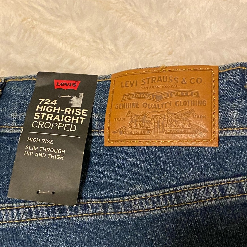 original levi straight cropped jeans